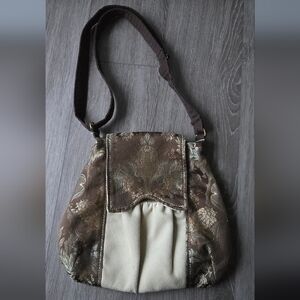 Brocade Damask Hobo Shoulder Bag Dark Academia Cottagecore Boho Gold Tapestry